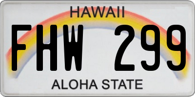 HI license plate FHW299