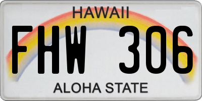 HI license plate FHW306