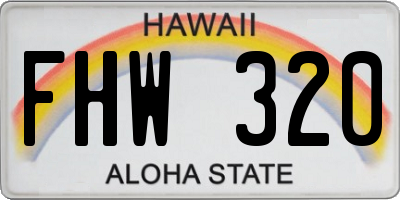 HI license plate FHW320