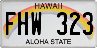 HI license plate FHW323