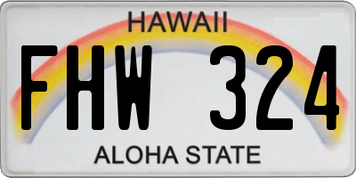 HI license plate FHW324