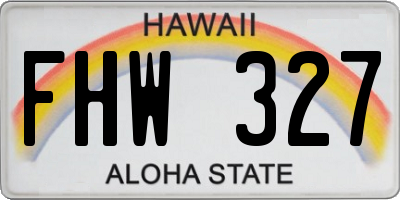 HI license plate FHW327