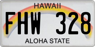 HI license plate FHW328