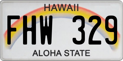 HI license plate FHW329