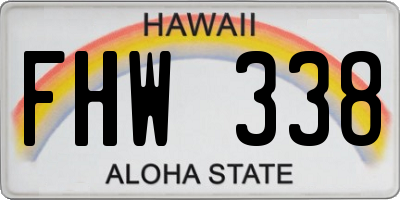 HI license plate FHW338