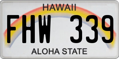 HI license plate FHW339