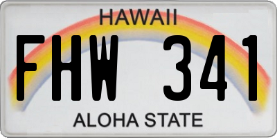 HI license plate FHW341