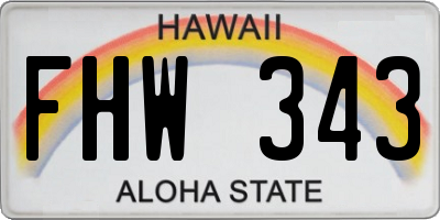 HI license plate FHW343
