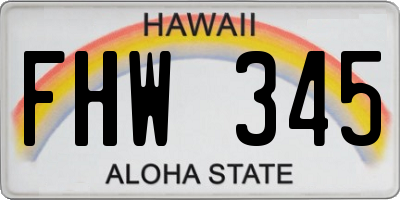 HI license plate FHW345