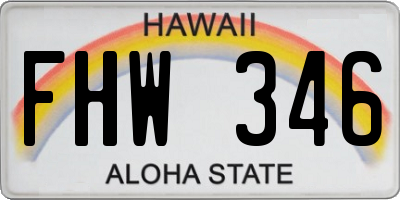 HI license plate FHW346