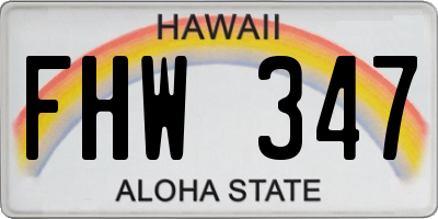 HI license plate FHW347