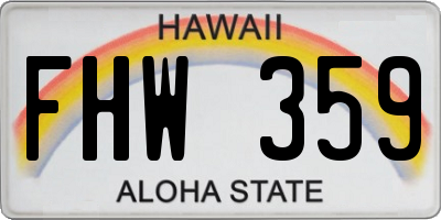 HI license plate FHW359
