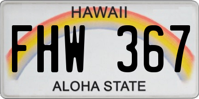HI license plate FHW367