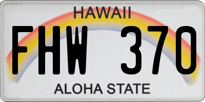 HI license plate FHW370