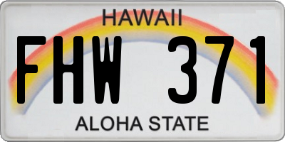 HI license plate FHW371