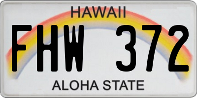 HI license plate FHW372