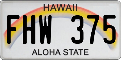 HI license plate FHW375