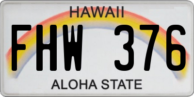 HI license plate FHW376