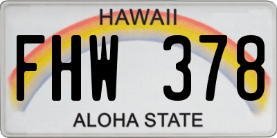 HI license plate FHW378