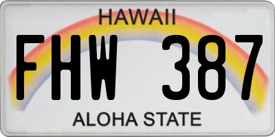 HI license plate FHW387