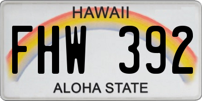 HI license plate FHW392