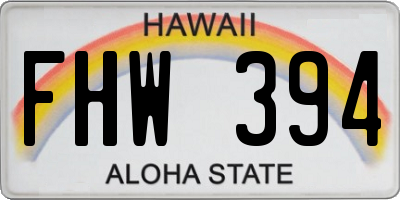 HI license plate FHW394