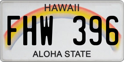 HI license plate FHW396