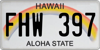HI license plate FHW397