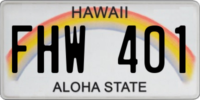 HI license plate FHW401