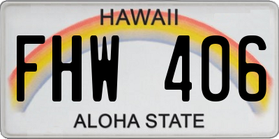 HI license plate FHW406