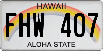 HI license plate FHW407