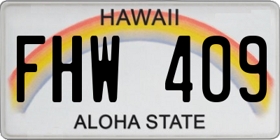 HI license plate FHW409