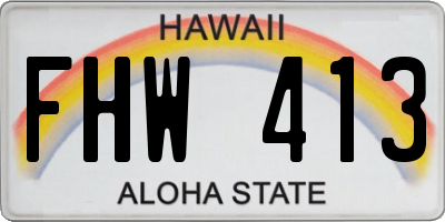 HI license plate FHW413
