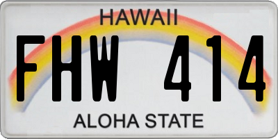 HI license plate FHW414