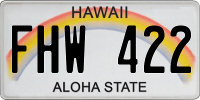 HI license plate FHW422