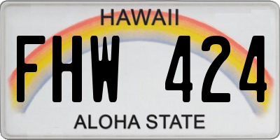 HI license plate FHW424
