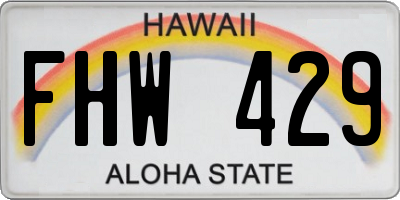 HI license plate FHW429