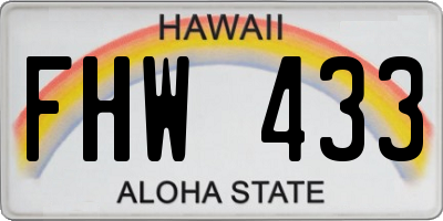 HI license plate FHW433