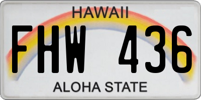 HI license plate FHW436