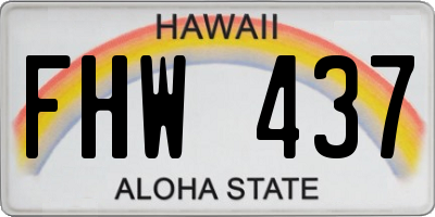 HI license plate FHW437
