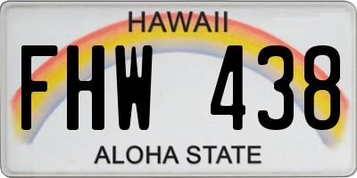 HI license plate FHW438