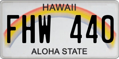 HI license plate FHW440