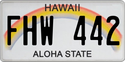 HI license plate FHW442