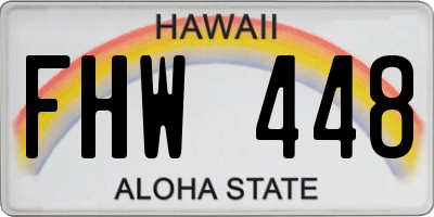 HI license plate FHW448