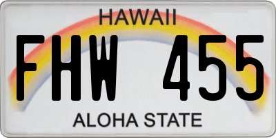 HI license plate FHW455
