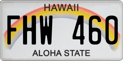 HI license plate FHW460