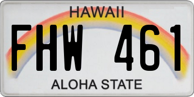 HI license plate FHW461