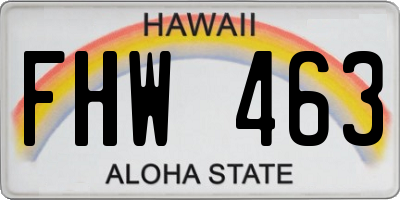 HI license plate FHW463