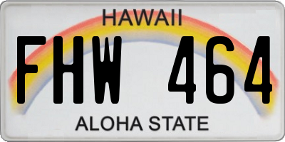 HI license plate FHW464