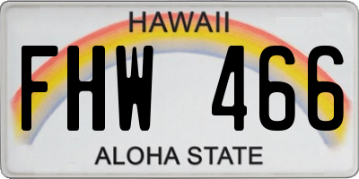 HI license plate FHW466